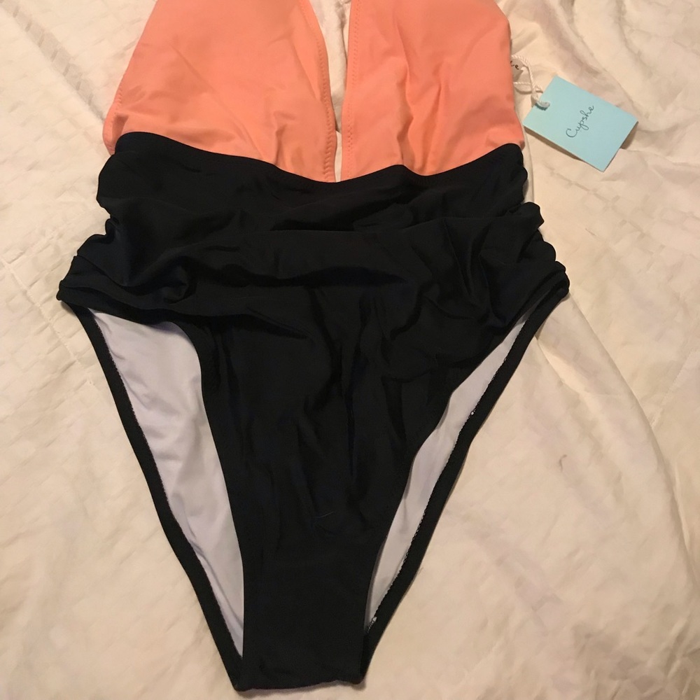 Halter one piece bathing suit